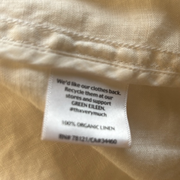 Eileen Fisher White Organic Linen Double Breasted Short Sleeve Jacket Size XL - Picture 9 of 10